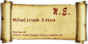 Mihalicsek Edina névjegykártya